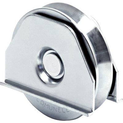 RUOTA CANCELLO A SALDARE GOLA V 330 COMUNELLO - ZINCATA SUPPORTO LATERALE + CUSCINETTO MM  80- 2 pezzi