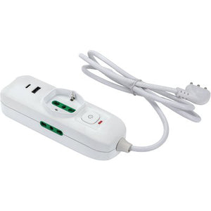 MULTIPRESA BIPASSO SCHUKO + TERMICO TRIAX FME - BIANCO POSTI 3 2P+T 16A NÂ°XMMQ 3X0,75 MT 1,5- 2 pezzi