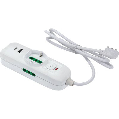 MULTIPRESA BIPASSO SCHUKO + TERMICO TRIAX FME - BIANCO POSTI 3 2P+T 16A NÂ°XMMQ 3X0,75 MT 1,5- 2 pezzi