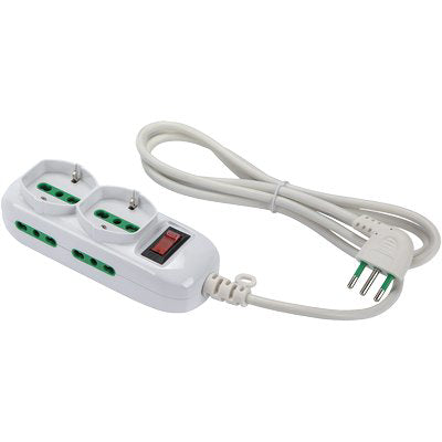 MULTIPRESA BIPASSO SCHUKO + TERMICO TRIAX FME - BIANCO POSTI 6 2P+T 16A NÂ°XMMQ 3X0,75 MT 1,5- 2 pezzi