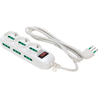 MULTIPRESA BIPASSO SCHUKO + TERMICO TRIAX FME - BIANCO POSTI 9 2P+T 16A NÂ°XMMQ 3X0,75 MT 1,5- 2 pezzi