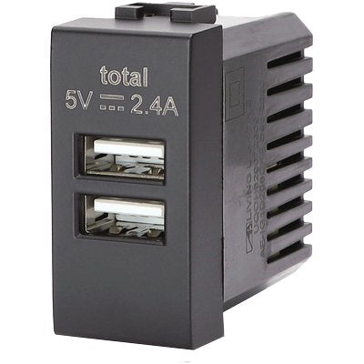 PRESA USB ABL - NERO 2 PRESE USB VOLT 5 A 2.4- 8 pezzi