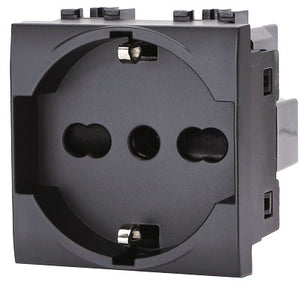 PRESA SCHUKO + SICUREZZA ABL - NERO VOLT 250 A 10/16 2P+T- 8 pezzi