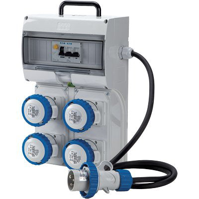 QUADRO DISTRIBUZIONE BLU KEY BOX 2 FME - PRESE CEE BLU X4 MM 210X335 H.MM 110- 1 pezzi