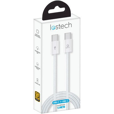 CAVO SMARTPHONE LS-NB0 LOSTECH - TYPE-C/TYPE-C COLORE BIANCO CM 150- 3 pezzi