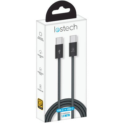 CAVO SMARTPHONE LS-NB0 LOSTECH - TYPE-C/TYPE-C COLORE NERO CM 150- 3 pezzi