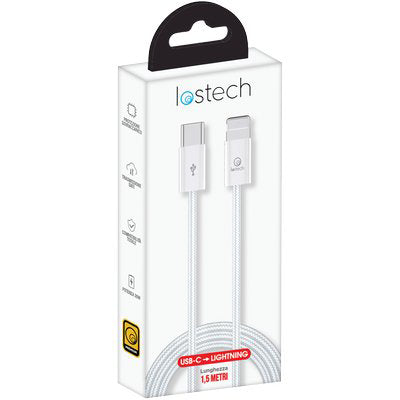 CAVO SMARTPHONE LS-NB0 LOSTECH - TYPE-C/LIGHTNING COLORE BIANCO CM 150- 3 pezzi