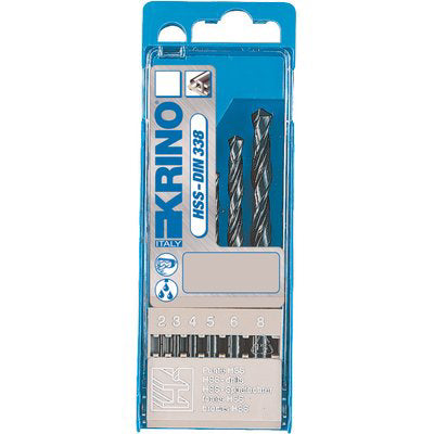 PUNTA TRAPANO HSS RULLATA ASTUCCIO KRINO - MM 2,0/8,0 CF=PZ 6- 2 confezioni