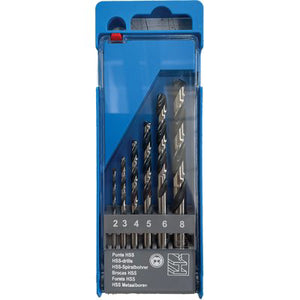 PUNTA TRAPANO HSS RETTIFICATA ASTUCCIO KRINO - MM 2,0/8,0 CF=PZ 6- 1 confezioni