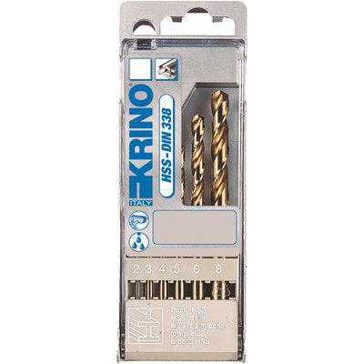 PUNTA TRAPANO HSS COBALTO 5% ASTUCCIO KRINO - MM 2,0/8,0 CF=PZ 6- 1 confezioni