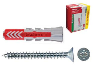 TASSELLO IN NYLON BI MATERIAL CON VITE DUOPOWER PZ.50+PZ.10 OMAGGIO- - ø mm.8x40 - 1 confezione FISCHER