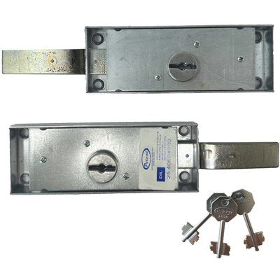 SERRATURA SERRANDA APPLICARE 1625/ZL POTENT - DM LATERALE DX+SX C.PIEGATO PROLUNGATO CF=PZ 2- 1 confezioni