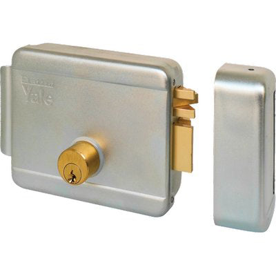 SERRATURA CANCELLO APPLICARE ELETTRICA 680 YALE - ZINC C.TONDO FISSO+SCR+TETT E.MM 70 DX- 1 pezzi