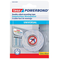 NASTRO BIADESIVO UNIVERSALE POWERBOND 58565 TESA - MM 19 ML 1,5- 12 pezzi