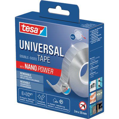 NASTRO BIADESIVO REMOVIBILE UNIVERSALE 55810 TESA - TRASPARENTE MM 30 ML 3- 2 pezzi