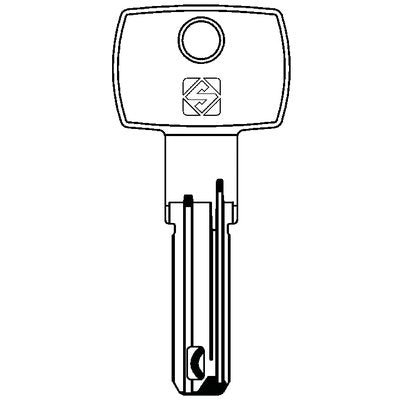 CHIAVE PUNZONATA DOM IX6SR DM164 SILCA - OTTONE NICHELATO- 1 pezzi