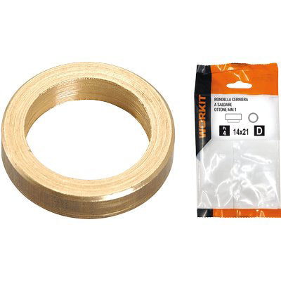 RONDELLA CERNIERA A SALDARE SELF WORKIT - OTTONE MM 14X21X1 CF=PZ 4- 5 confezioni