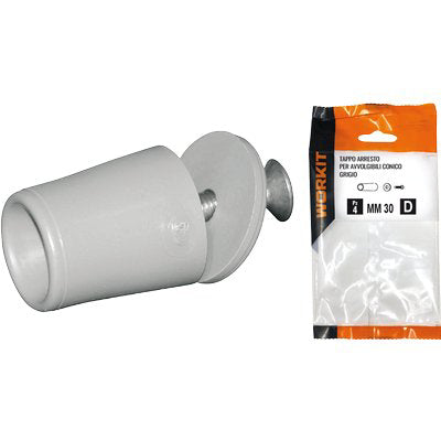 TAPPO ARRESTO SELF WORKIT - X AVVOLGIBILI CONICO MM 30 GRIGIO CF=PZ 2- 5 confezioni