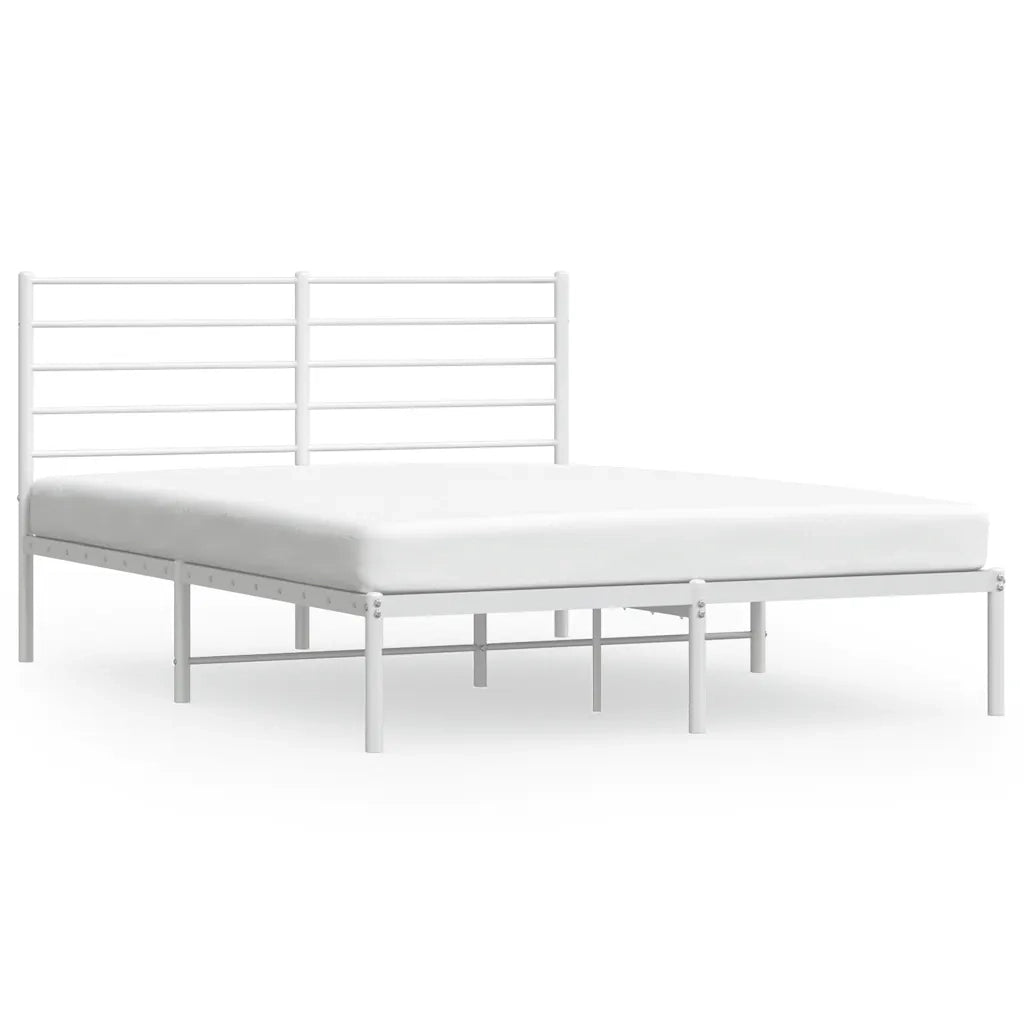 Giroletto con Testiera-Struttura Letto con testiera Metallo Bianco 160x200 cm 146300