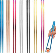 7 Paia di Spiedini da Cibo in Acciaio Inossidabile Riciclabili, Spiedini da Cibo per Mangiare, Spiedini da Cibo Cinesi in Acciaio Inossidabile, Resistenti al Lavastoviglie, Spiedini da Sushi, Materiale Metallico, 7 Colori, Ecocompatibile e Senza Odore