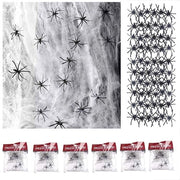 Decorazioni per Halloween 6 Pack - Ragnatele 120g - Ragnatele Finte Ragni - Festa di Halloween e Carnevale
