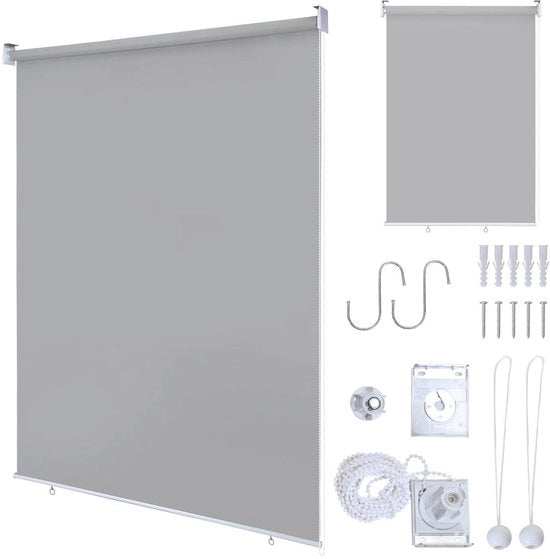 Tendal di Oscuramento 140x240cm - Grigio chiaro - Impermeabile e Protezione UV 80% - 2 Pezzi