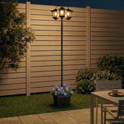Lampione a 3 teste con vasi with LED Bulb Nero 32 x 32 x 188 cm 42042694
