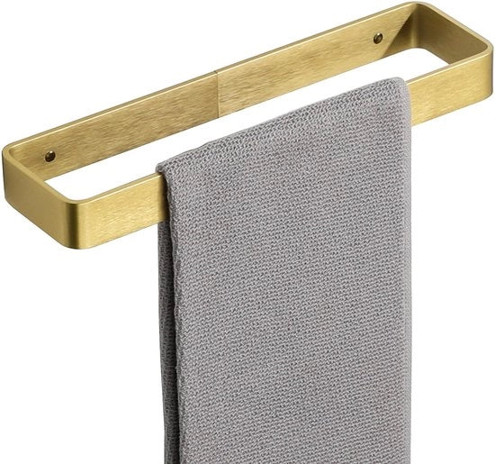 Manicotto per asciugamano senza perforazione 30CM Manicotto per asciugamano senza perforazione Asciugamani adesivi Manicotto per asciugamano in alluminio dorato fissato con viti alla parete per bagno e cucina