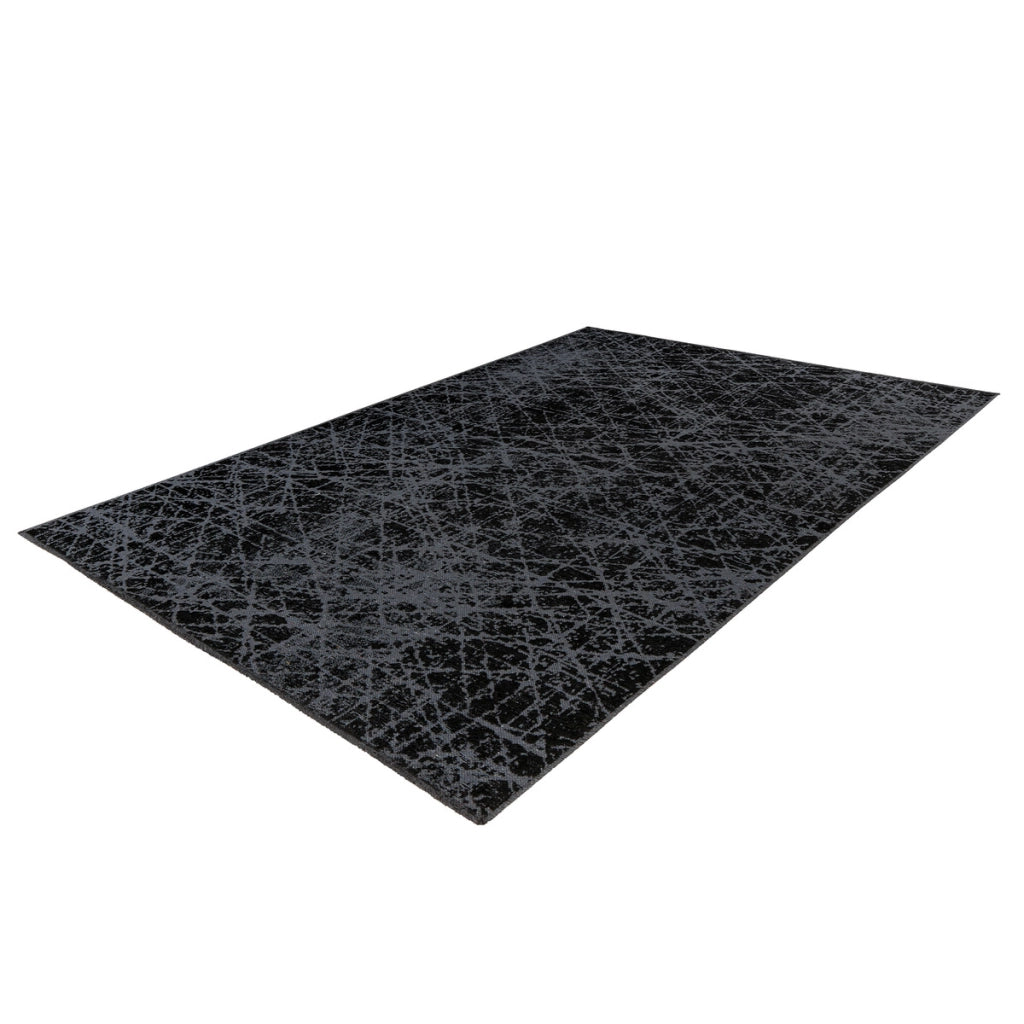 Tappeto Kalea a pelo corto con design a rilievo blu 80x150 cm