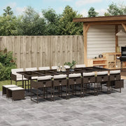 Set da Pranzo da Giardino 17 pz con Cuscini Marrone Polyrattan 3211365