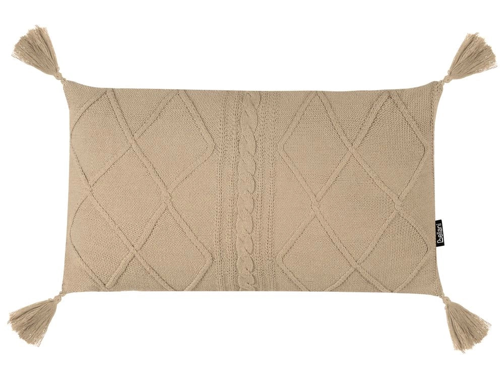Set di 2 cuscini in cotone intrecciato beige 30 x 50 cm soggiorno camera da letto