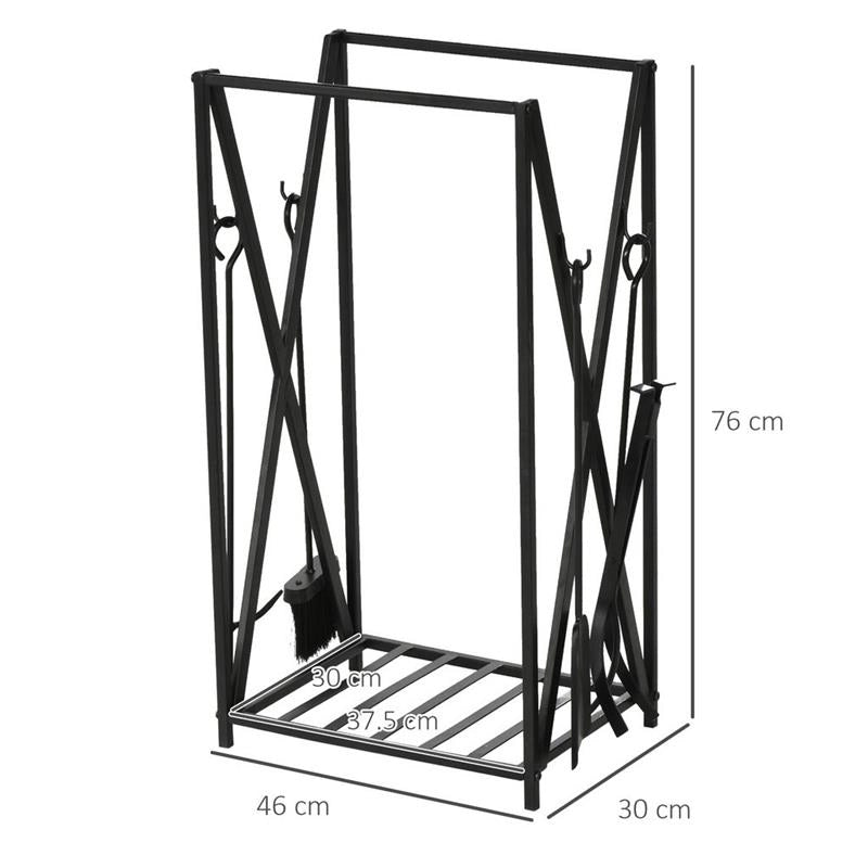 PORTALEGNA DA INTERNO ED ESTERNO IN ACCIAIO CON PALETTA SCOPINO PINZA 46X30X76CM