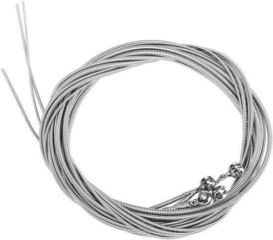 Set di Corde per Chitarra Elettrica - Quattro Diversi Spessori - Lunghezza 120cm - Argento