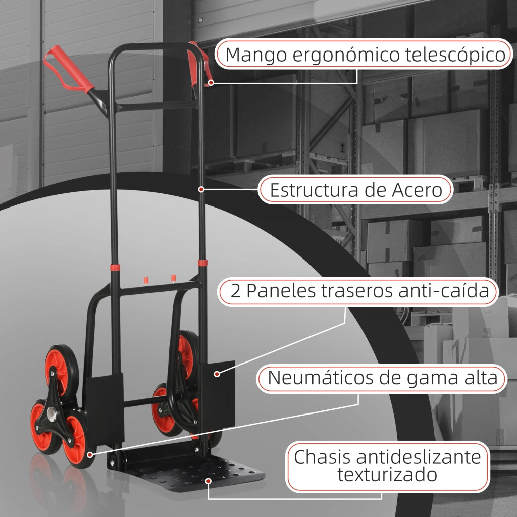 Carrello Pieghevole per Scale con Ruote ¨C zephmum ¨C Grigio 120kg 60x40x20