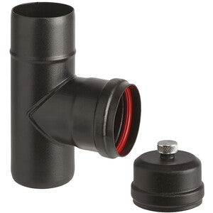 RACCORDO A T PORC PELLET C/SCAR E TAPPO D  8CM AETERNUM- 1,0 pz