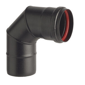 CURVA PORC 90 PELLET D 10 CM NERO OPACO AETERNUM- 1,0 pz