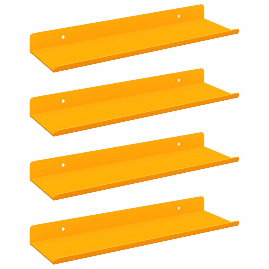 Mensola sospesa 4 pcs Giallo senape 30 x 9 x 2,5 cm Acciaio 8003943