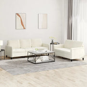 Set di Divani 2 pz Crema in Velluto 3202022