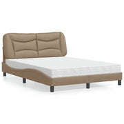 Letto con Materasso Hvar Cappuccino 140x200cm Similpelle