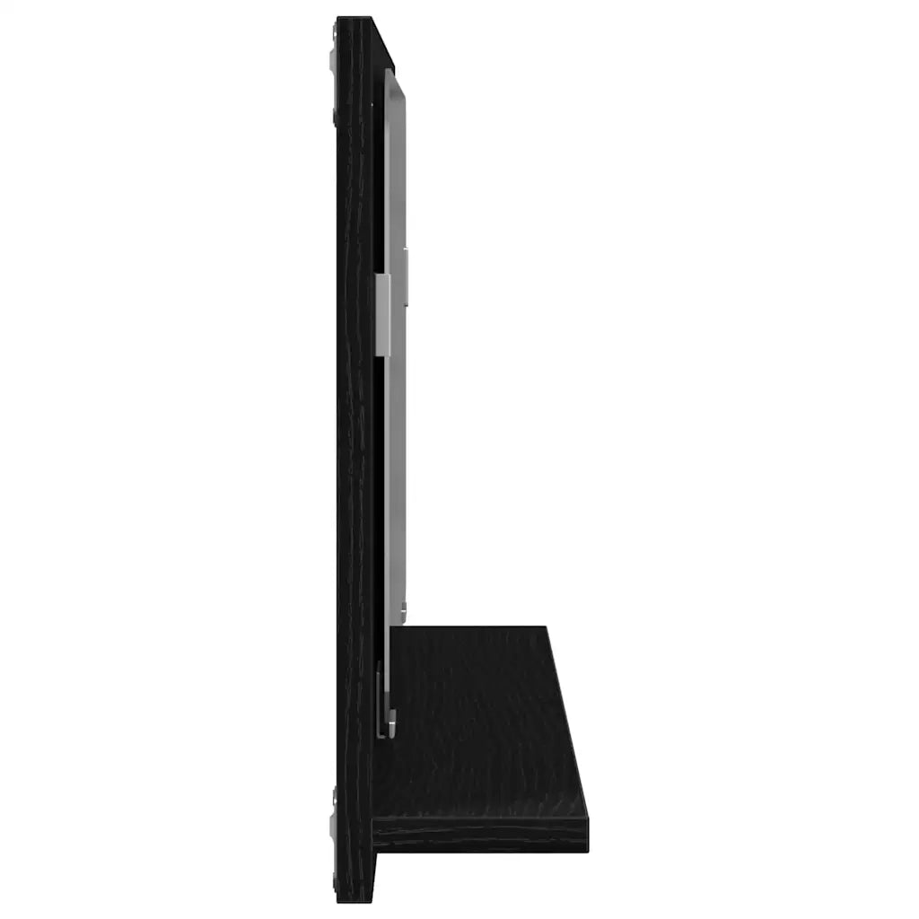 Mensola Specchio con lo scaffale Rovere Nero 60 x 10,5 x 37 cm CFW9065028