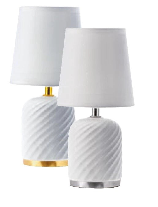1 Pezzo Lampada da Comodino Arredo Casa Base in Ceramica Edie 27 cm 2 Colori