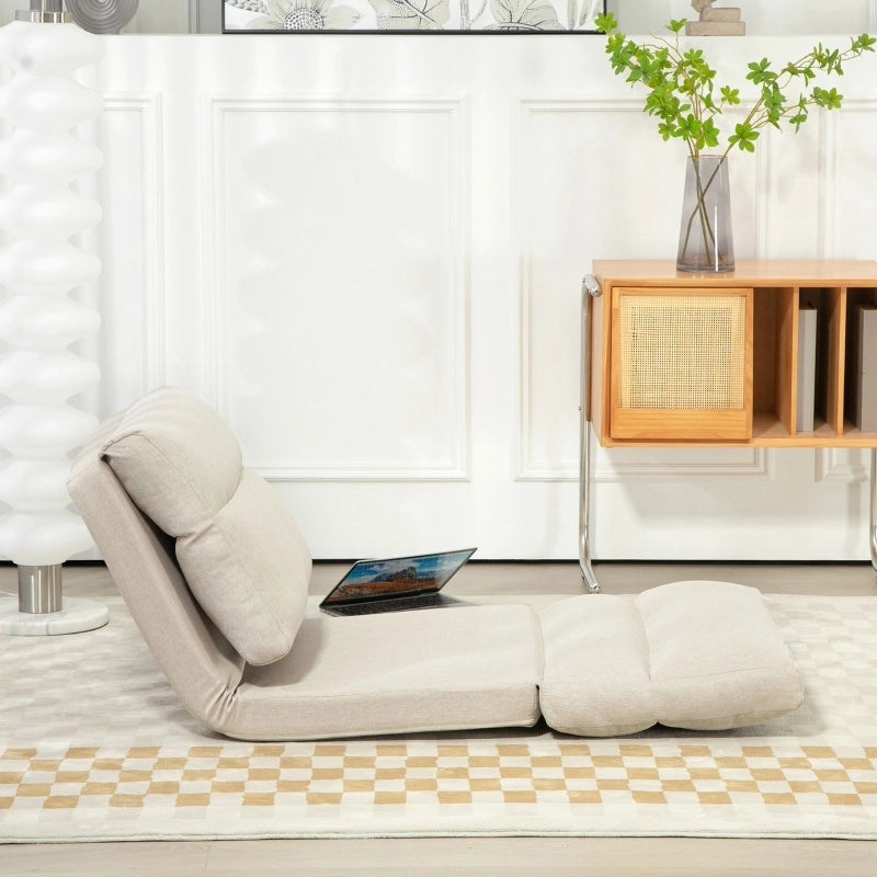 POLTRONA Bassa pieghevole 70x72x56 cm Poliestere Beige