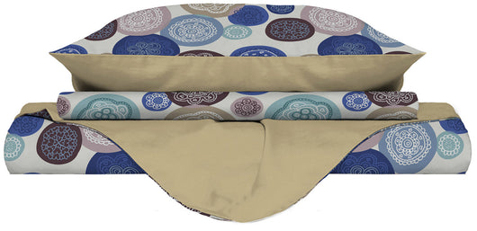 Copripiumino 1 Piazza e Mezzo con Stampa sul Sacco e Federe Doubleface Murrine