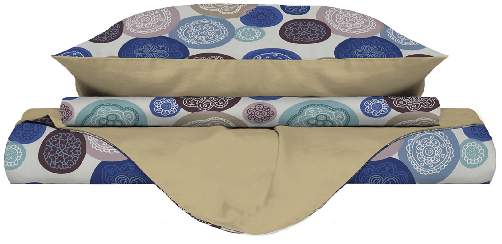 Copripiumino Matrimoniale con Stampa sul Sacco e Federe Doubleface Murrine