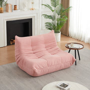 Poltrona lounge modulare rosa in ciniglia teddy, senza montaggio