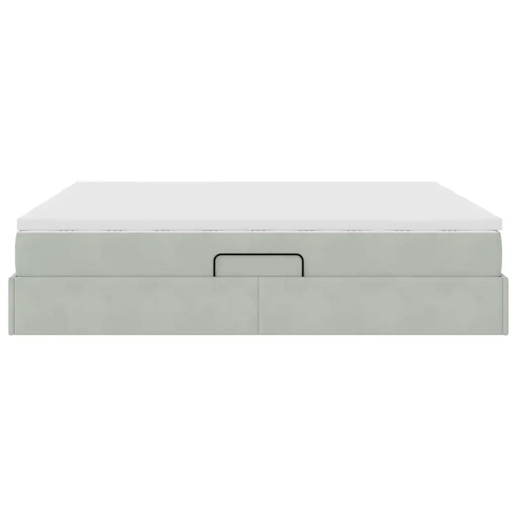 Letto con contenitore e materasso Grigio chiaro 180 x 200 cm 3370361