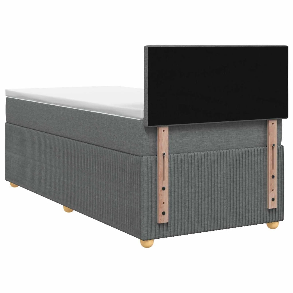 Letto box spring con materasso Grigio Scuro 100 x 200 cm 3451399