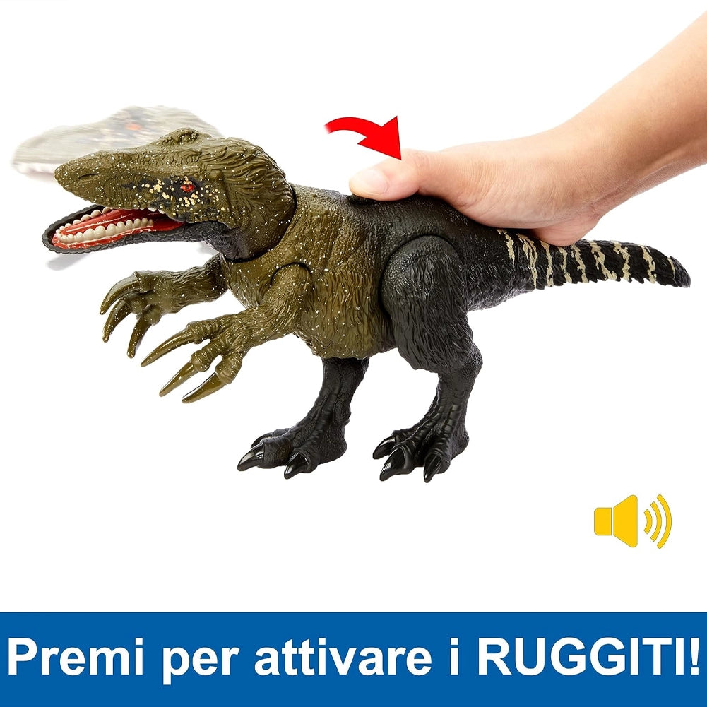 Mattel Jurassic World Dinosauro Orkoraptor Ruggito Selvaggio Snodabile con App