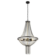 Lampadario Contemporaneo Baguette Acciaio Nero Policarbonato Ottone 5 Luci E14