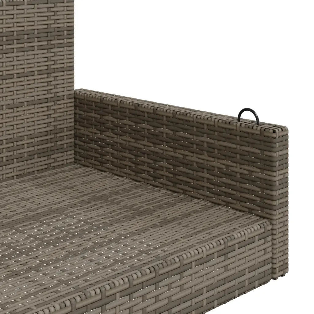Panca da Giardino | Panchina Dondolo Grigia 119x56x48 cm in Polyrattan